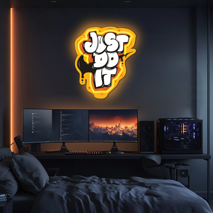UV Printed Just Do It Neon Wall Art- LV0079