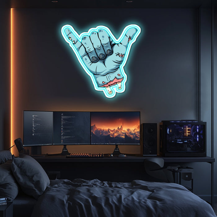 UV Printed Scary Call Neon Wall Art- LV00656