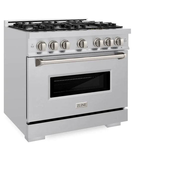 ZLINE 36" Dual Fuel Range, Gas Cooktop, Electric Convection Oven Stainless Steel, CDR36