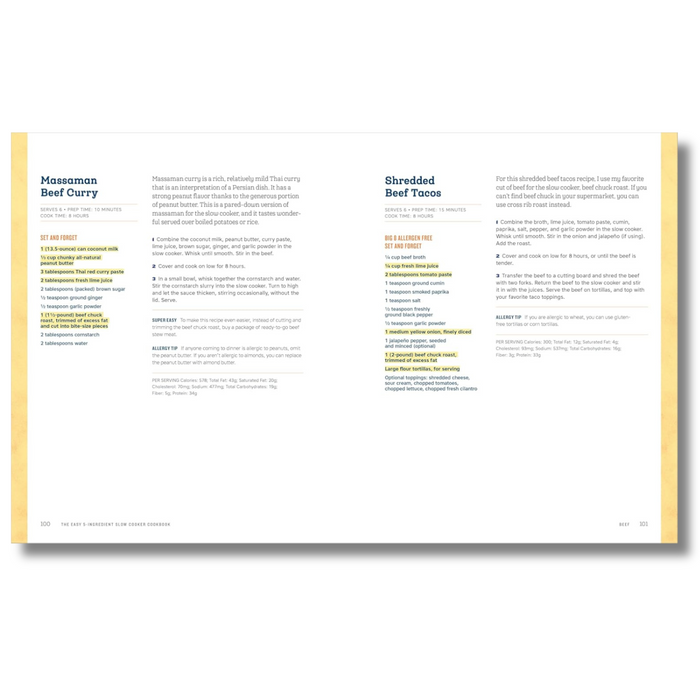 The Easy 5-Ingredient Slow Cooker Cookbook: 100 Delicious No-Fuss Meals for Busy People (Spiral Bound)