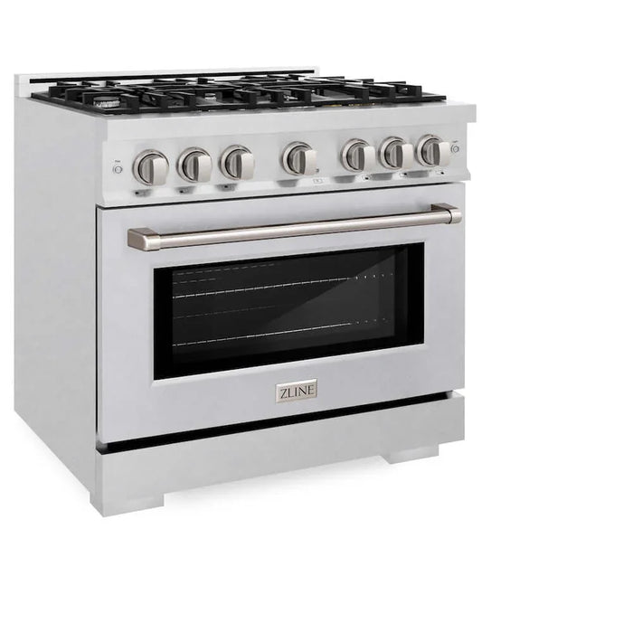 ZLINE 36" Select Gas Range Convection Gas Oven DuraSnow® Stainless Steel HGRS-36