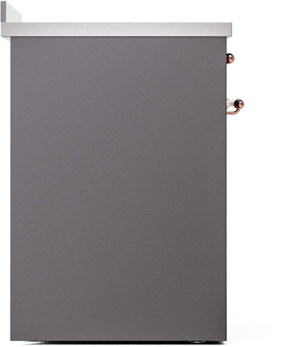 ILVE Nostalgie II 30" Electric Range, Matte Graphite, Copper Trim UPI304NMPMGP