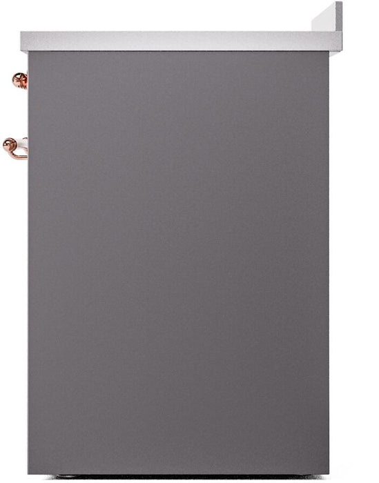 ILVE Nostalgie II 30" Electric Range, Matte Graphite, Copper Trim UPI304NMPMGP