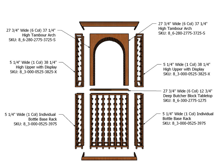 3 Foot Wine Cellar - 100 Bottle Capacity