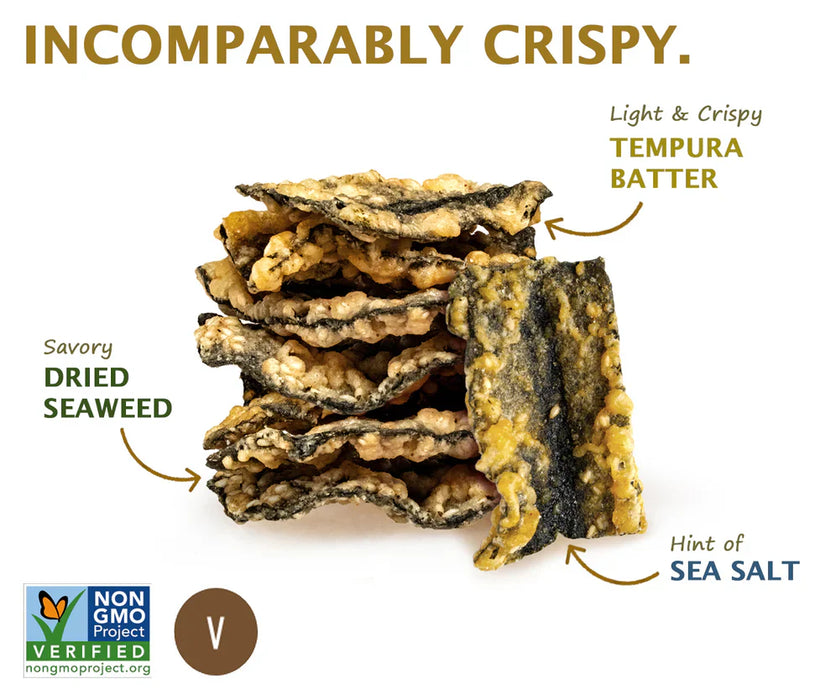 Woodridge Snacks Tempura Seaweed with Sea Salt, Gluten-Free, Non-GMO (Case of 12 x 1.41 Oz)