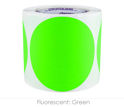4" Permanent Color-Code Round Dot Inventory Labels: 250/Roll