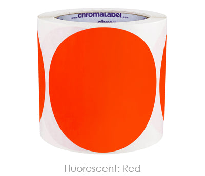 4" Permanent Color-Code Round Dot Inventory Labels: 250/Roll