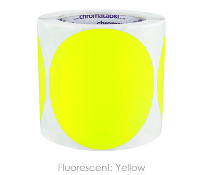 4" Permanent Color-Code Round Dot Inventory Labels: 250/Roll