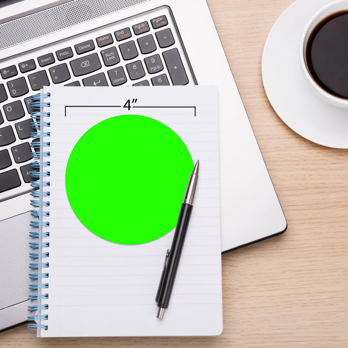 4" Permanent Color-Code Round Dot Inventory Labels: 250/Roll