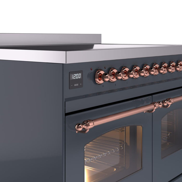 ILVE Nostalgie II 40" Electric Range ,Blue Grey, Copper Trim UPDI406NMPBGP