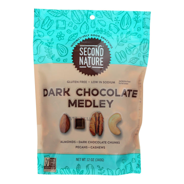 Second Nature Premium Nut Medley Dark Chocolate (Pack of 6-12 Oz)