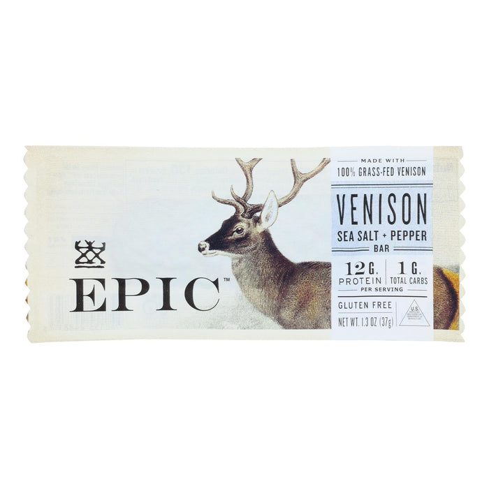 Epic Venison Sea Salt & Pepper Bar (Pack of 12)