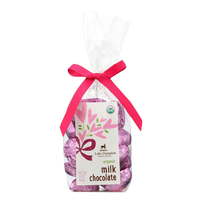 Organic Milk Chocolate Heart-shaped Candies, 5.9 Oz (Case of 12) by Lake Champlain Chocolates