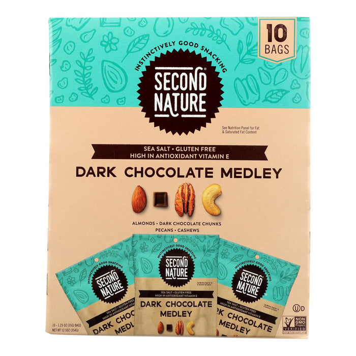 Second Nature Dark Chocolate Nut Medley (Pack of 4 - 1.25 Oz)