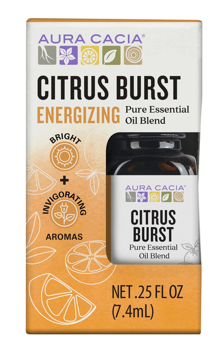 Aura Cacia - Citrus Burst Essential Oil Blend, 0.25 fl oz - Aromatherapy Uplifting Scent