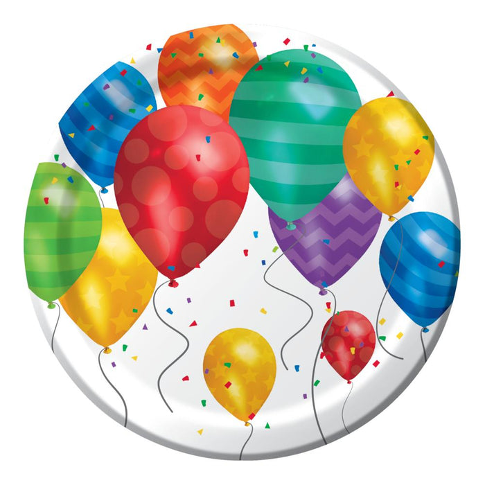 Bulk Balloon Blast 7 inch Paper Dessert Plate (96 per Case)