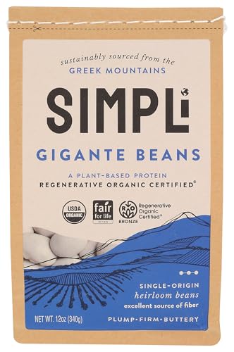 Simpli - Organic Gigante Beans, 12 oz (Pack of 8) - Kosher Regenerative Beans