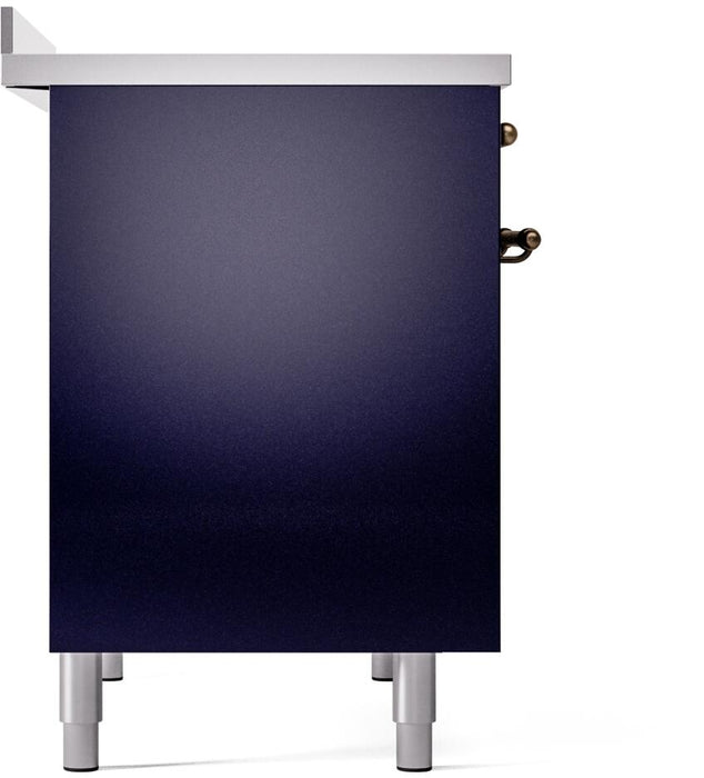 ILVE Nostalgie II 40" Electric Range, Blue, Bronze Trim  UPDI406NMPMBB