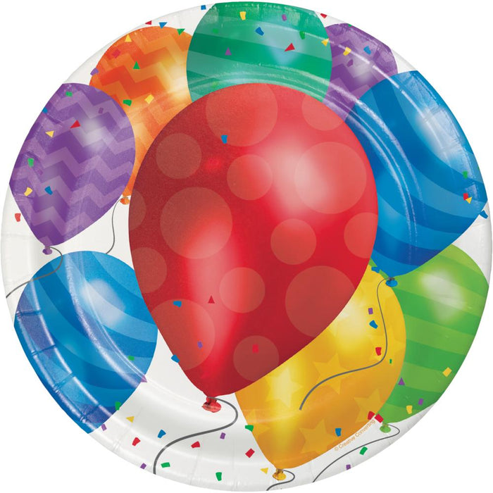 Bulk Balloon Blast 9 inch Paper Dinner Plate (96 per Case)