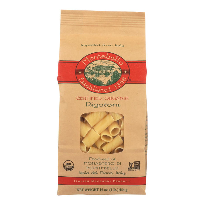 Montebello Organic Rigatoni Pasta, 1 lb (Pack of 12)