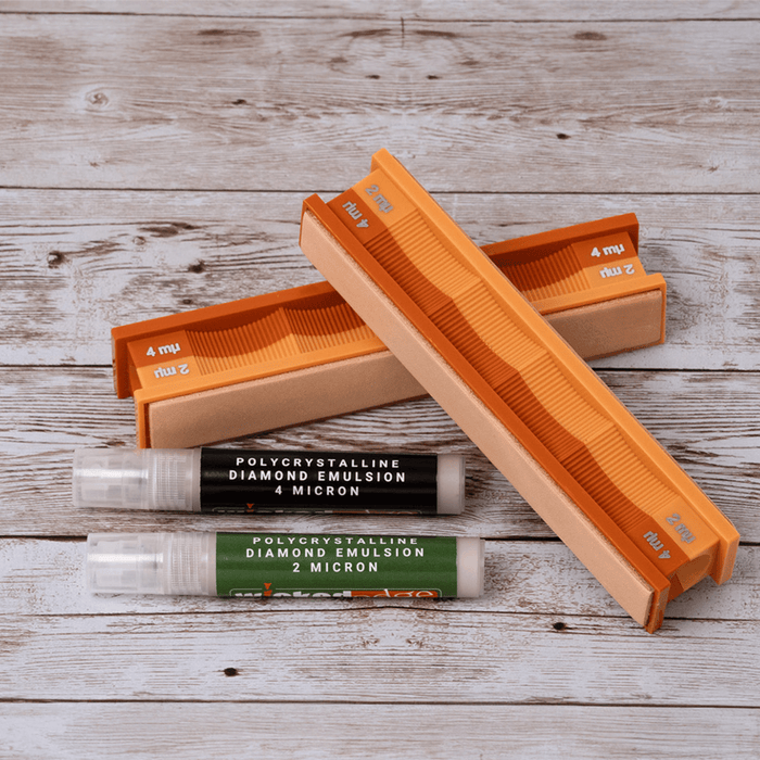 4/2 Micron Diamond Emulsion and Leather Strops Pack