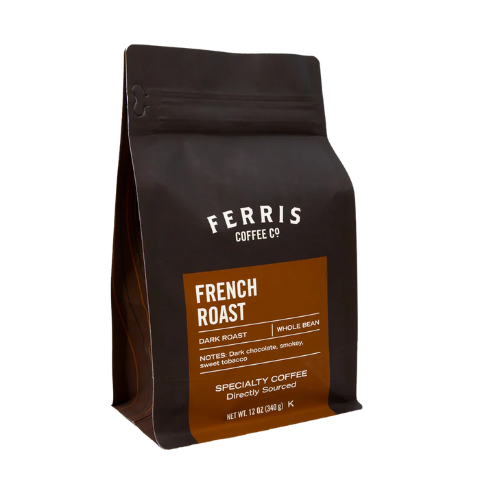 Ferris Nut Co. - French Roast Whole Bean Coffee, 12 oz (Pack of 6) - Rich, Bold Flavor