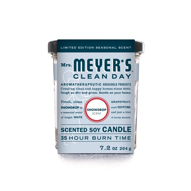 Mrs. Meyer's Clean Day 6-Pack Snow Drop Scented Soy Candles, 7.2 Oz. Each