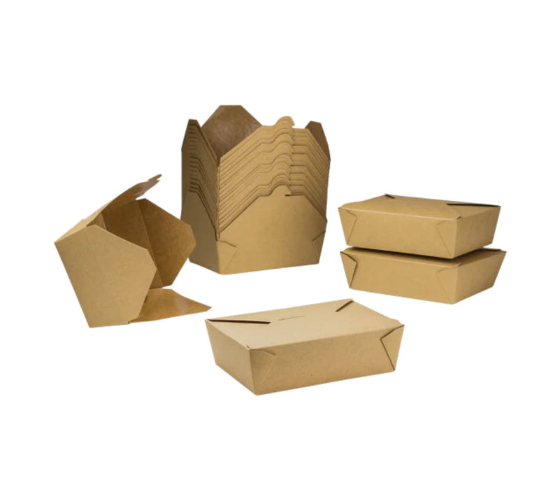 Fold-To-Go Box #8, 48 fl oz, Kraft - 300 pcs