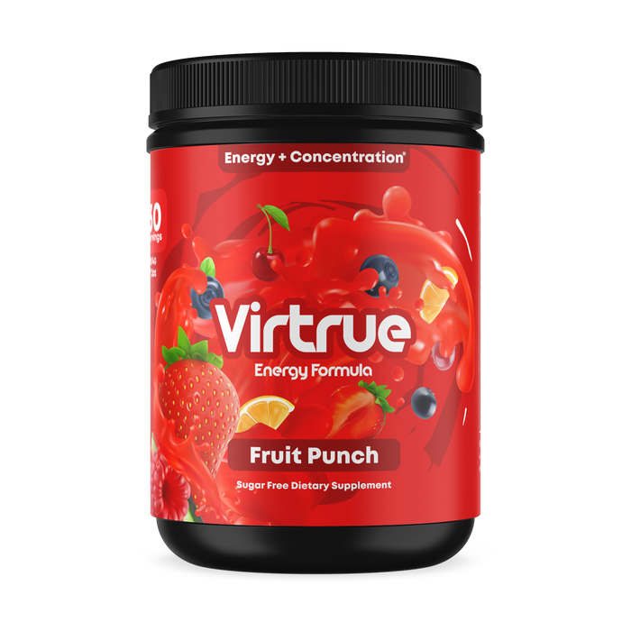 Fruit Punch Pre-Workout Energy Powder + Focus Boost & Hydration | Sugar Free