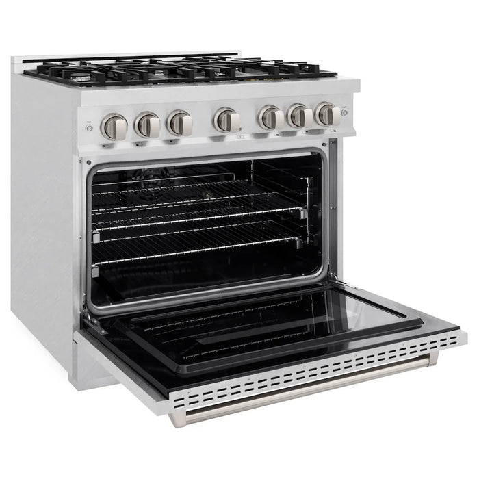 ZLINE 36" Classic Gas Range, Convection Gas Oven DuraSnow® Stainless Steel, CGRS-36