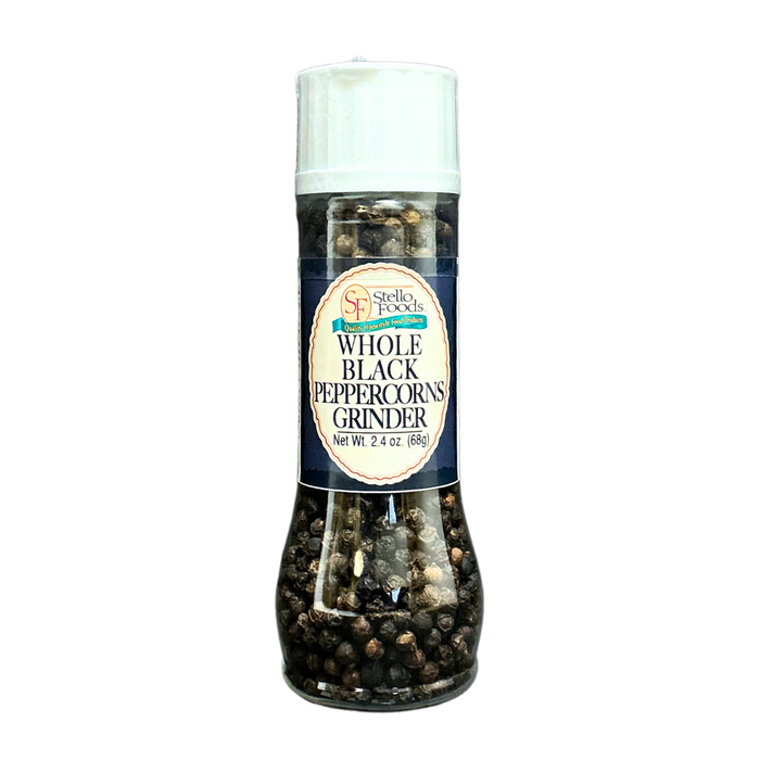 Stello Foods Spices - Peppercorns -Black - Grinder 2.4 oz