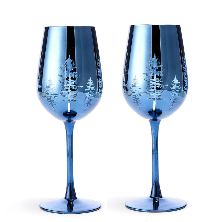 winter wine glasses Crystal Christmas Tree Stemmed Wine & Water Glasses