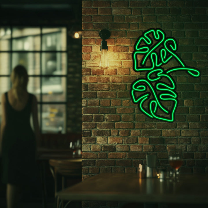 Monstera Leaf Metal Neon Wall Art- LN0006 35
