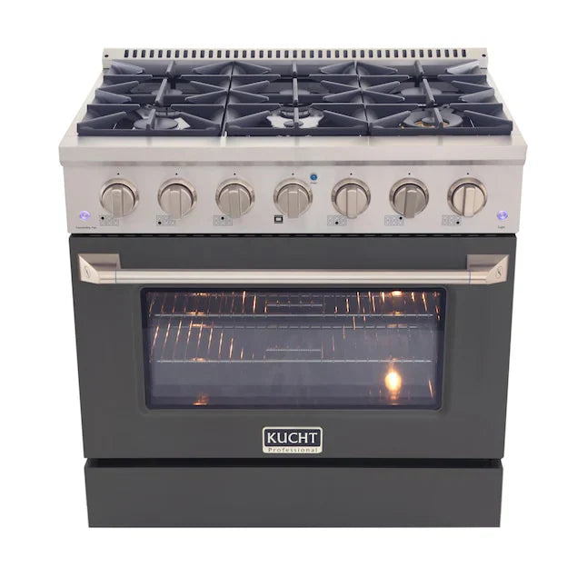 Kucht 36” Pro-Style Kitchen Dual Fuel Range - KDF362/LP-GR