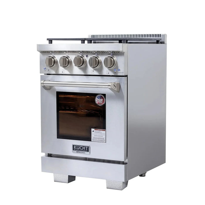Kucht Professional 24" Gas Range Stainless Steel, True Simmer Burners, KFX2400X-S