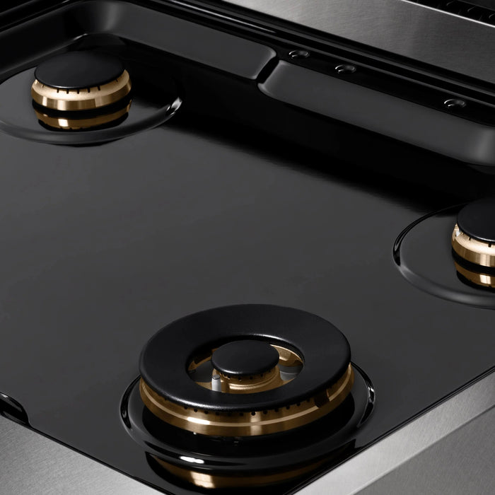 ZLINE 30" Paramount Gas Rangetop DuraSnow® Stainless Steel Brass Burners SRTS-BR-30