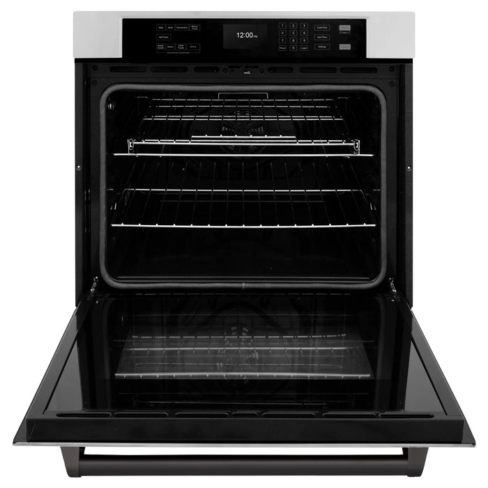 ZLINE 30" Autograph Edition Professional True Convection Single Wall Oven, Air Fry, Self Clean, Stainless Steel, Matte Black WASZ-30-MB