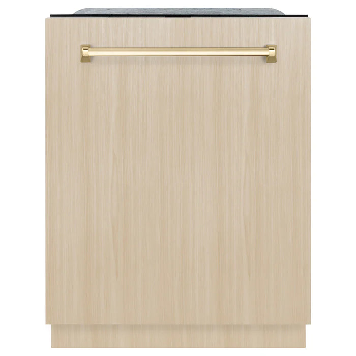 ZLINE Autograph Edition 24" Tall Tub Dishwasher, Custom Panel Ready, Gold DWMTZ-24-G