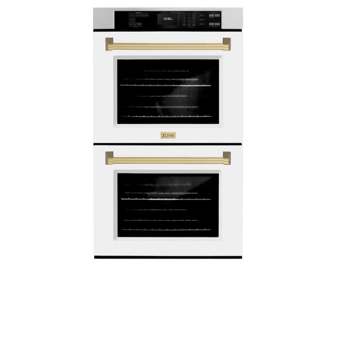 ZLINE 30"Professional True Convection Double Wall Oven, Air Fry, Self Clean, DuraSnow® Champagne Bronze WADSZ-WM-30-CB