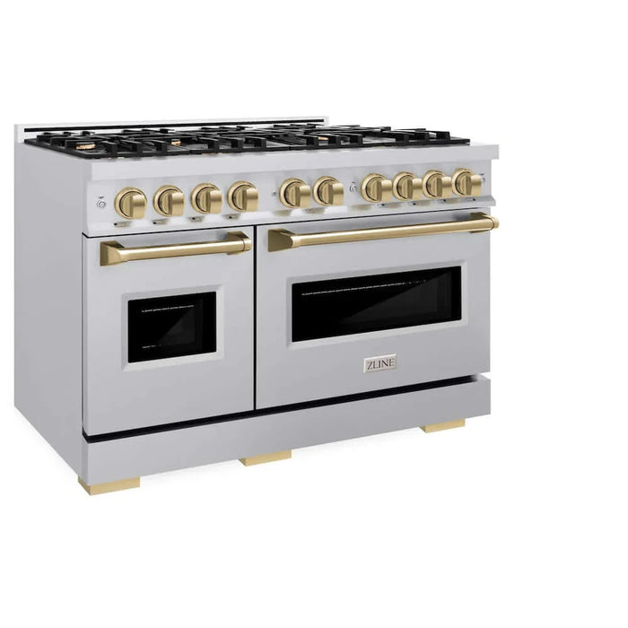 ZLINE 48" Classic Gas Range, Convection Gas Oven Stainless Steel, Champagne Bronze CGRZ-48-CB