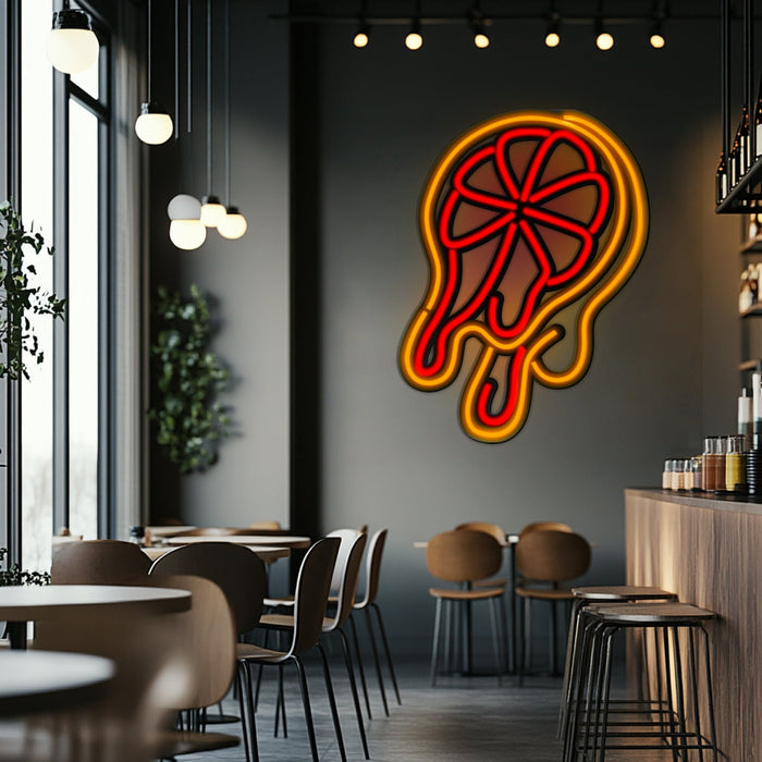 Liquid Orange Metal Neon Wall Art- LN0009