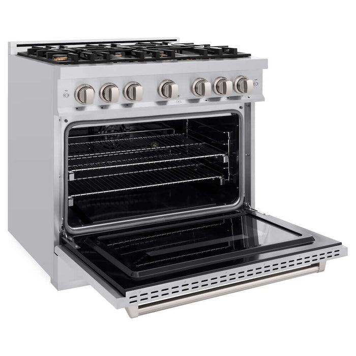 ZLINE 36" Dual Fuel Range, Gas Cooktop, Electric Convection Oven Stainless Steel, CDR-BR-36