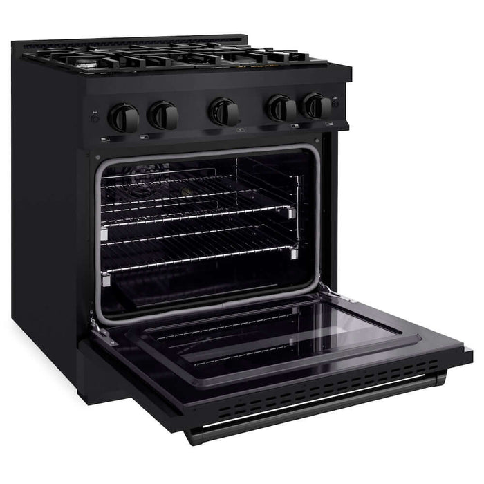 ZLINE 30"Classic Gas Range, Convection Gas Oven, Black Stainless Steel, CGRB-30