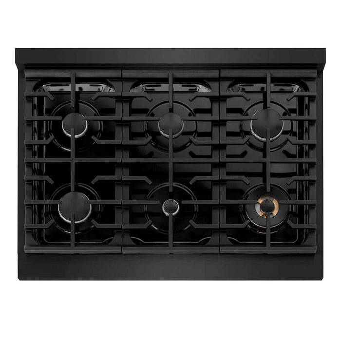 ZLINE 36" Paramount Gas Rangetop Black Stainless Steel SRTB-36