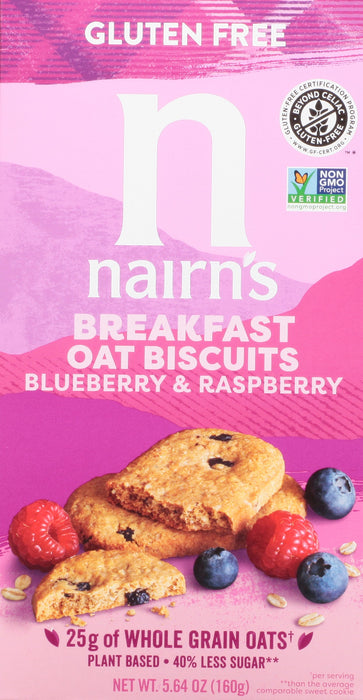 Nairn's Blueberry and Raspberry Oat Biscuits (Case of 6 x 5.64 Oz)