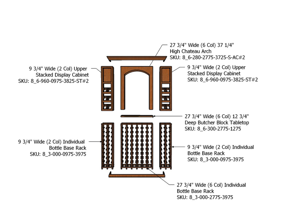 4 Foot Wine Cellar - 124 Bottle Capacity