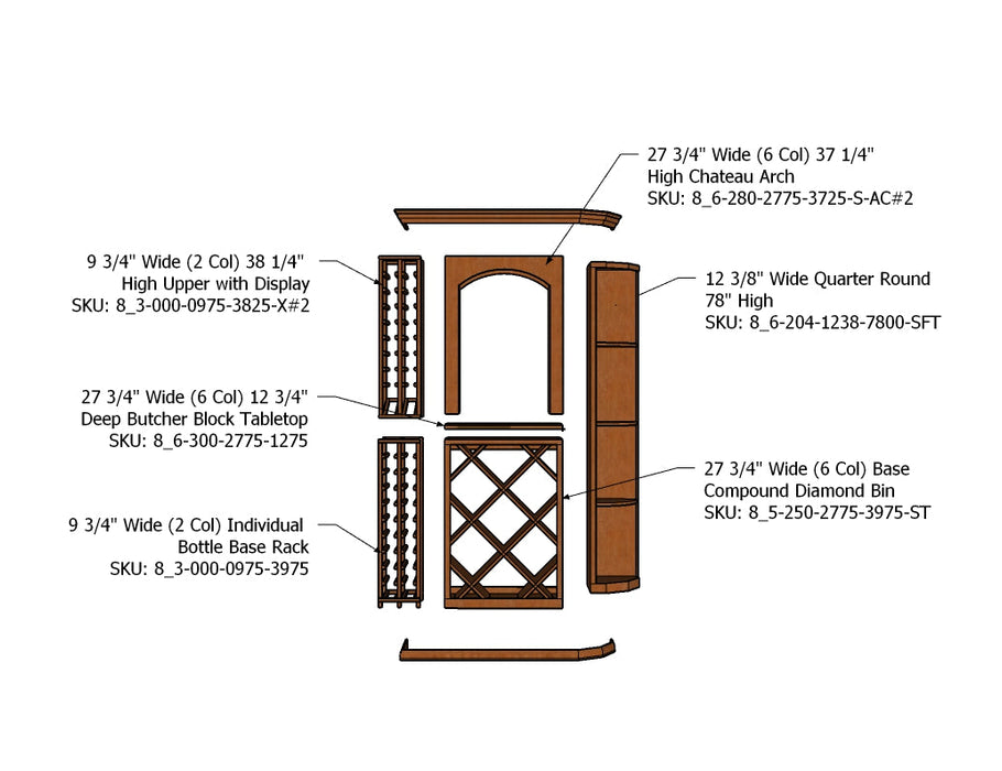 4 Foot Wine Cellar – 148 Bottle Capacity