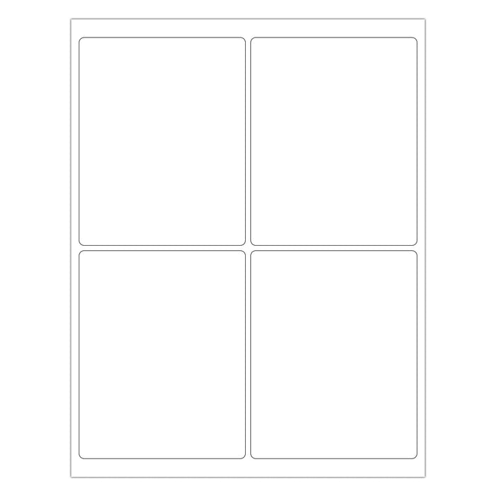 Rectangle Laser Labels - 4" x 5": 100/Pack, 25 Sheets