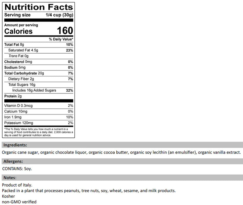 Woodstock Dark Chocolate Chips 12 oz Tub - Pack of 12