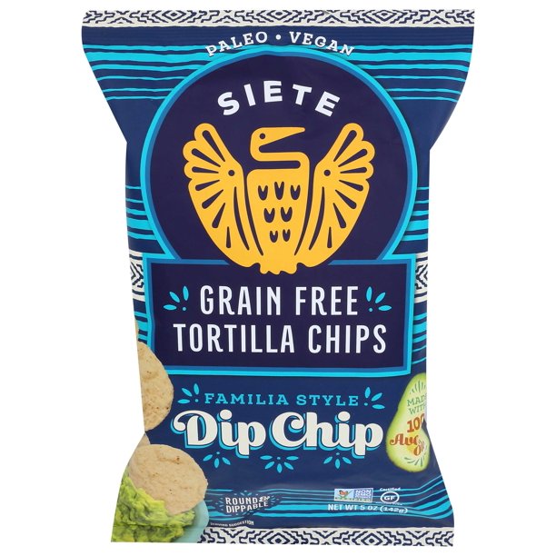 Siete Almond Flour Tortilla Chips, Grain & Gluten Free (Pack of 12 - 5 Oz.)